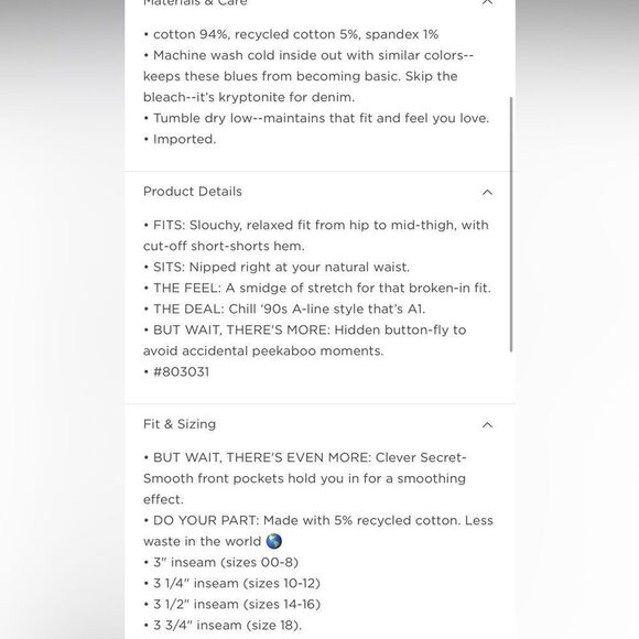 NWT- Old Navy- 18. Sky-Hi A-Line Denim Short - Picture 3 of 11